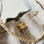 Chanel 25 Small Handbag Gold Tone Metal Light Gray 25Cm - Image 3