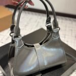 Prada Medium Leather Tote Bag Grey 27Cm - Image 3