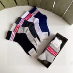 Gucci Round Interlocking G Cotton Socks White Blue Red - Image 4