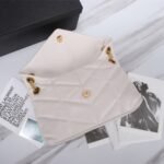 Saint Laurent Puffer Small In Leather Gold Hardware White 29Cm 5774761EL079207 - Image 3