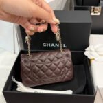 Chanel Classic Mini Bag With Hook Dark Brown 12Cm AP4760 B21221 U1115 - Image 6