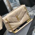 Saint Laurent Puffer Medium In Leather Gold Hardware Beige 35cm 5774751EL072721 - Image 8