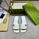 Gucci Women Slide Sandal With Double G Ivory 816330 Aaea2 9540 - Image 2