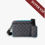 Super Vip 1:1 – Louis Vuitton Trio Messenger Monogram Eclipse Reverse Turquoise 25Cm M11648