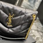 Saint Laurent Puffer Medium In Leather Gold Hardware Black 35cm 5774751EL071000 - Image 8