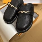 Louis Vuitton Cosy Flat Comfort Clog Monogram Embossed Black - Image 2