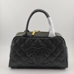 Chanel Quilted Caviar Small Bowler Satchel Black 25Cm - Image 2