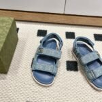 Gucci Gg Sandal Light Blue Denim 771575 Facuo 4646 - Image 4