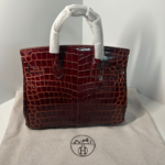 Hermes Birkin 30 Bordeaux Shiny Silver Hardware 30Cm - Image 3