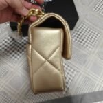 Chanel 19 Flap Bag In Gold Leather 25cm - Image 4