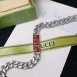 Gucci Sterling Silver Logo Bracelet Red 814980 J8410 8166 - Image 4