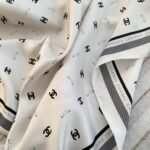 Chanel Square Scarf Jacquard Silk Twill In Ecru Black And Light Pink 90Cm Aaa777 B19447 Nafft - Image 8