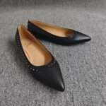 Christian Louboutin Studded Anjalina Flat Black 3151261B142 - Image 5