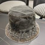 Chanel Cc Denim Bucket Hat Black - Image 3