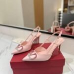Valentino Garavani Vlogo Pointed Toe Slingback Pump Pink - Image 2