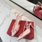 Valentino Garavani Vlogo Pointed Toe Slingback Pump Pink - Image 3