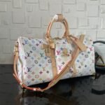 Super Vip 1:1 – Louis Vuitton x Takashi Murakami Keepall Bandoulière 45 Monogram White 45Cm M13742 - Image 3