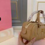 Miumiu Arcadie Matelassé Nappa Bag Caramel 23Cm 5Bb142 An88 F098L V Oon - Image 4