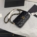 Chanel Phone Holder with Chain Aged Leather Black 18Cm AP3570 B14306 94305 - Image 3