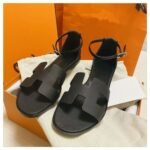 Hermes Santorini Sandal Black H182138Z 02360 - Image 3