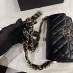 Chanel Phone Holder with Chain Aged Leather Black 18Cm AP3570 B14306 94305 - Image 6