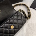 Chanel Phone Holder with Chain Aged Leather Black 18Cm AP3570 B14306 94305 - Image 7