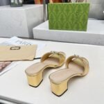 Gucci Nojum Women Slide Sandal Metallic Gold ‎817257 B8B00 8024 - Image 5