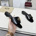 Gucci Women Round Interlocking G Sandal In Black - Image 3