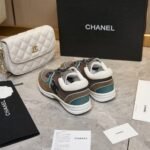 Chanel Cc Logo Low Top Trainer Sneakers Brown And White G38301 Y55434 K3161 - Image 5