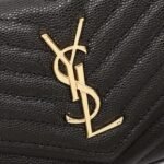 Saint Laurent Classic Cassandre Chain Wallet In Grain De Poudre Black Gold 22Cm 377828BOW011000 - Image 5