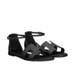 Hermes Santorini Sandal Black H182138Z 02360