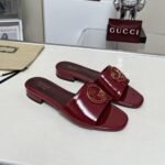 Gucci Women Round Interlocking G Sandal In Burgundy 820860 BNC00 6207 - Image 2