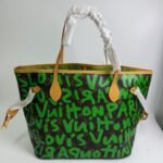 Louis Vuitton Neverfull Mm Tote Bag Monogram Graffiti Green 33Cm M93703 - Image 2