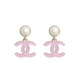 Chanel Pendant Earrings Pearly White And Pink Abf397 B19975 Naftt