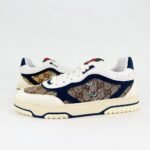 Gucci Men Re Web Trainer Beige And Blue Gg Canvas 821730 Aaemc 9566 - Image 3