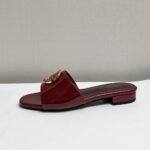 Gucci Women Round Interlocking G Sandal In Burgundy 820860 BNC00 6207 - Image 6