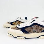 Gucci Men Re Web Trainer Beige And Blue Gg Canvas 821730 Aaemc 9566 - Image 5