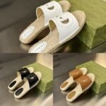 Gucci Interlocking G Cut Out Slide Espadrille Brown 725260 US000 2535 - Image 5