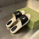 Gucci Interlocking G Cut Out Slide Espadrille Black 725260 US000 1000 - Image 2