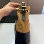 Chanel Shopping Bag Gold Tone Metal Brown And Black 26Cm AS5636 B20827 U1536 - Image 3