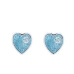 Gucci Heart Earrings With Interlocking G Light Blue Enamel Silver 645547 J8410 8183