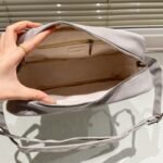 Chanel Messenger Bag Quilted Canvas Light Grey 30Cm - Image 7