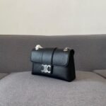 Celine Medium Victoire Bag In Supple Grained Black 25Cm 115853Fdu 38Si - Image 3