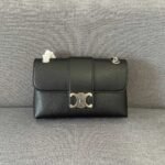 Celine Medium Victoire Bag In Supple Grained Black 25Cm 115853Fdu 38Si - Image 5