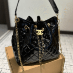 Chanel Draw String Bucket Bag Black 27Cm - Image 2
