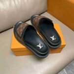 Louis Vuitton Velcro Slides Monogram Brown - Image 4