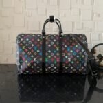 Super Vip 1:1 – Louis Vuitton x Takashi Murakami Keepall Bandoulière 50 Bag Black 50Cm M13745 - Image 3