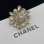 Chanel Cc Crystal Pearl Brooch - Image 4