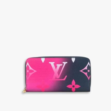 Louis Vuitton Zippy Wallet Monogram Black And Pink 19Cm