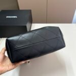 Chanel Shopping Bag Gold Tone Metal Brown And Black 26Cm AS5636 B20827 U1536 - Image 4